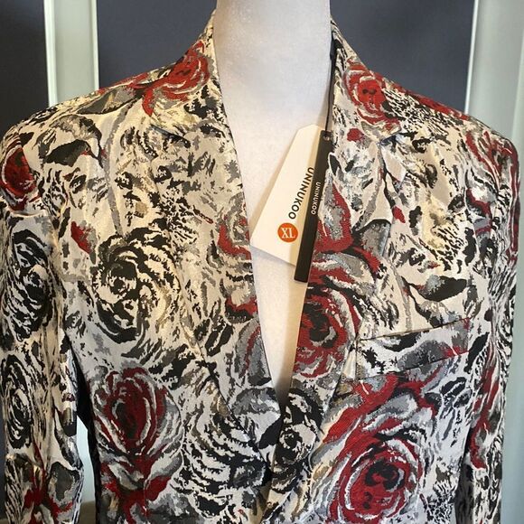 Men’s Single Breasted Floral Suit Blazer Jacket Size 34 NWT - Picture 6 of 9